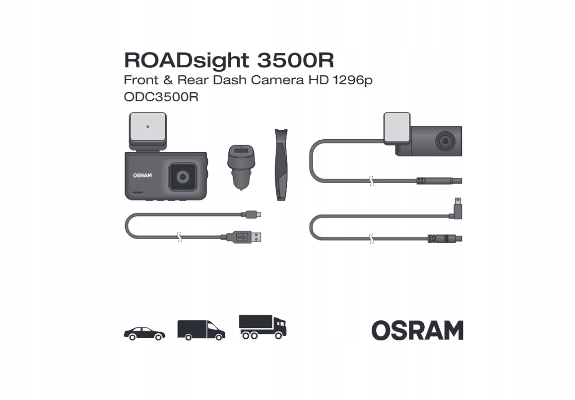 kamera samochodowa przódi tył HD Osram ROADsight 3500R Marka Osram