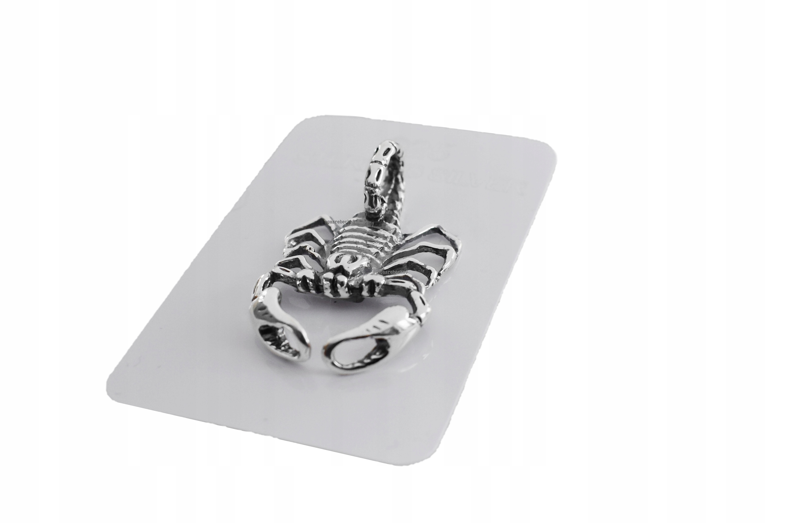 pr.925 Srebrny oksydowany duży wisior SKORPION Kolekcja duży