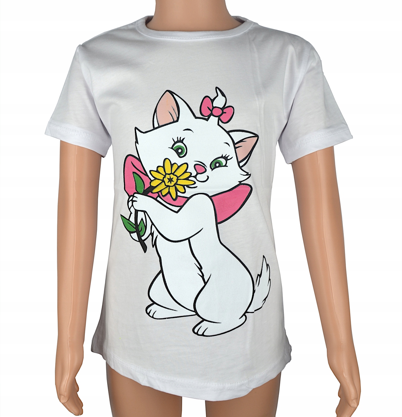 

Bluzka Kicia biała, bawełna roz.104/110