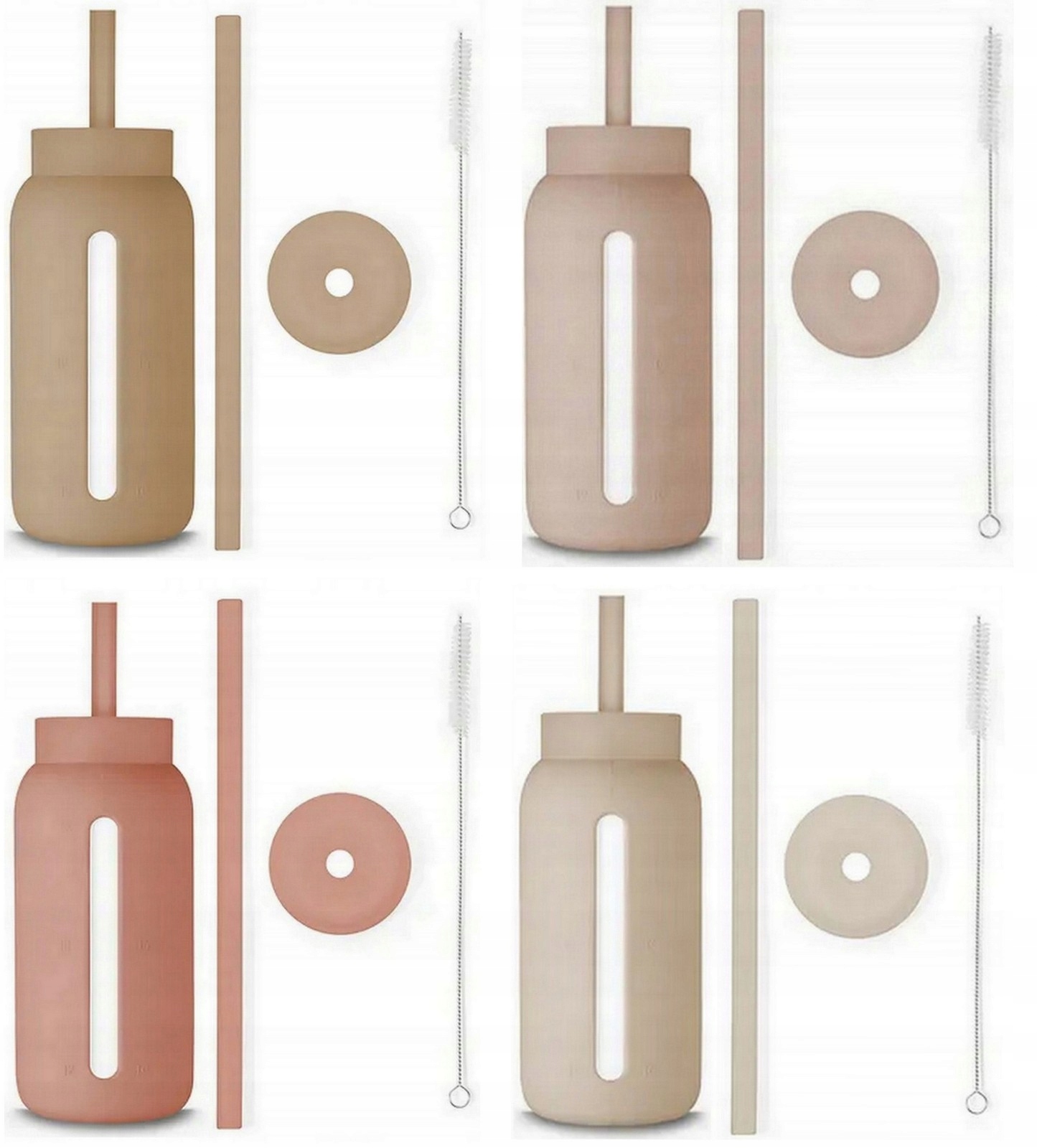 Zestaw Muuki motywacyjna szklana butelka 720 ml+słomka kolor butelki MIX