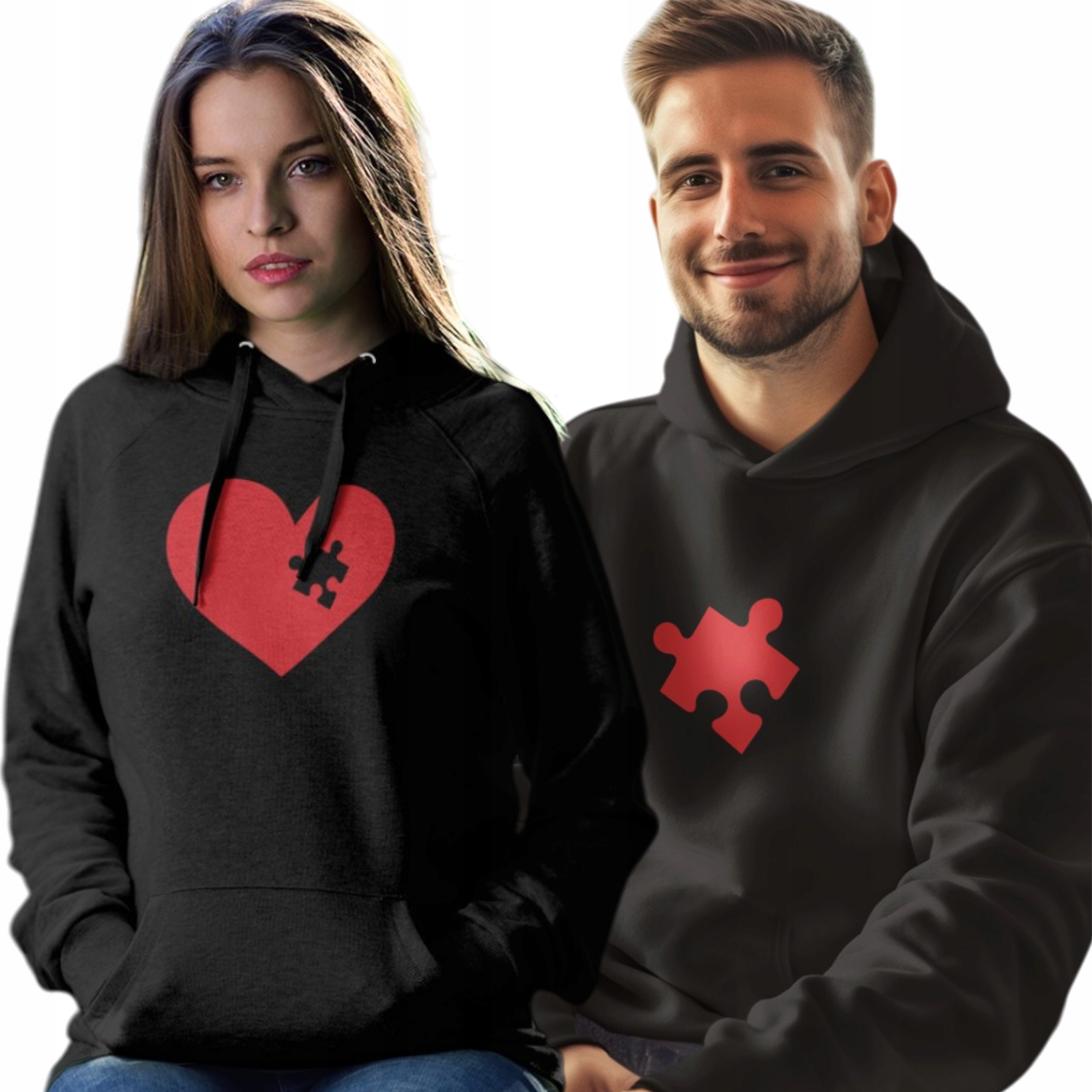 Mikiny pro páry na Valentýna Srdce Puzzle Dárek Narozeniny zamilovaných XXL