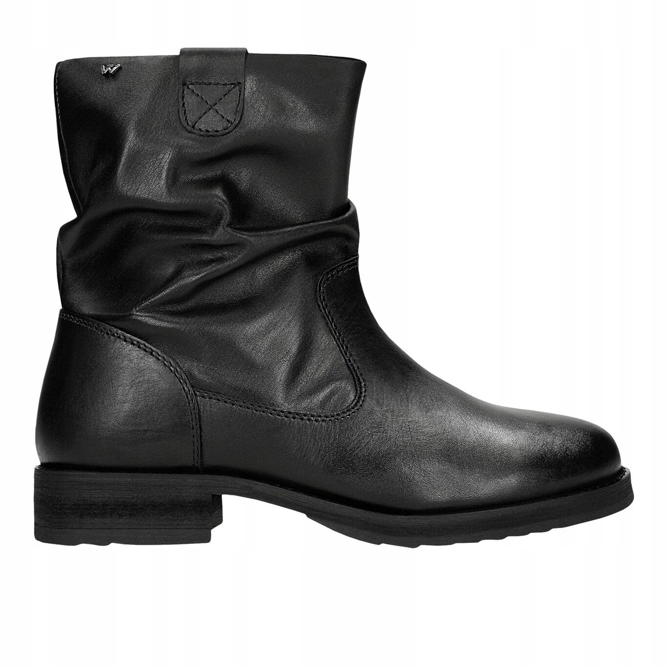 Černé dámské kotníkové boty s nařaseným svrškem, vel. 37