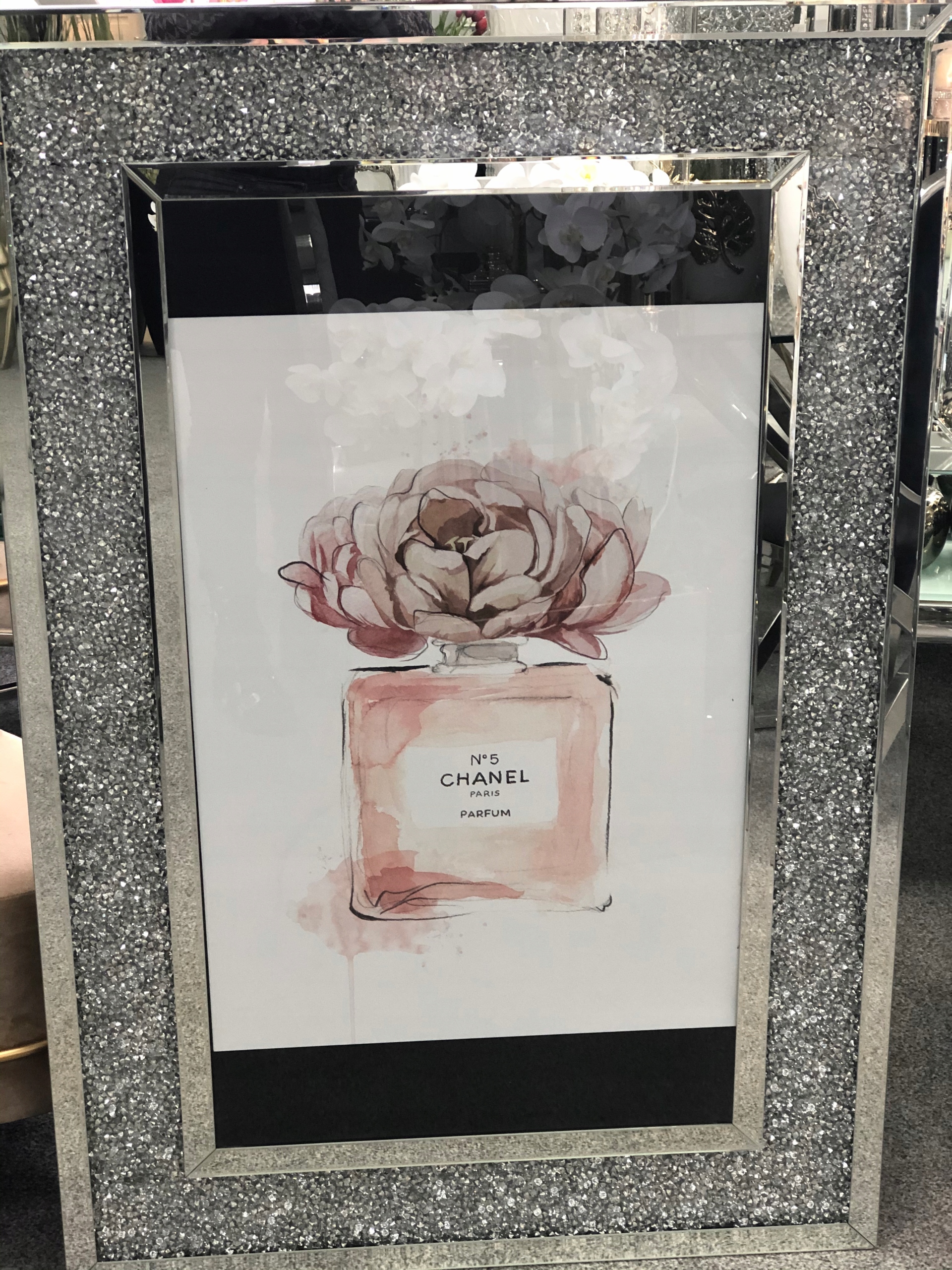 Ramka antyramy lustrzana kryształki 120x80 cm Szerokość produktu 120 cm