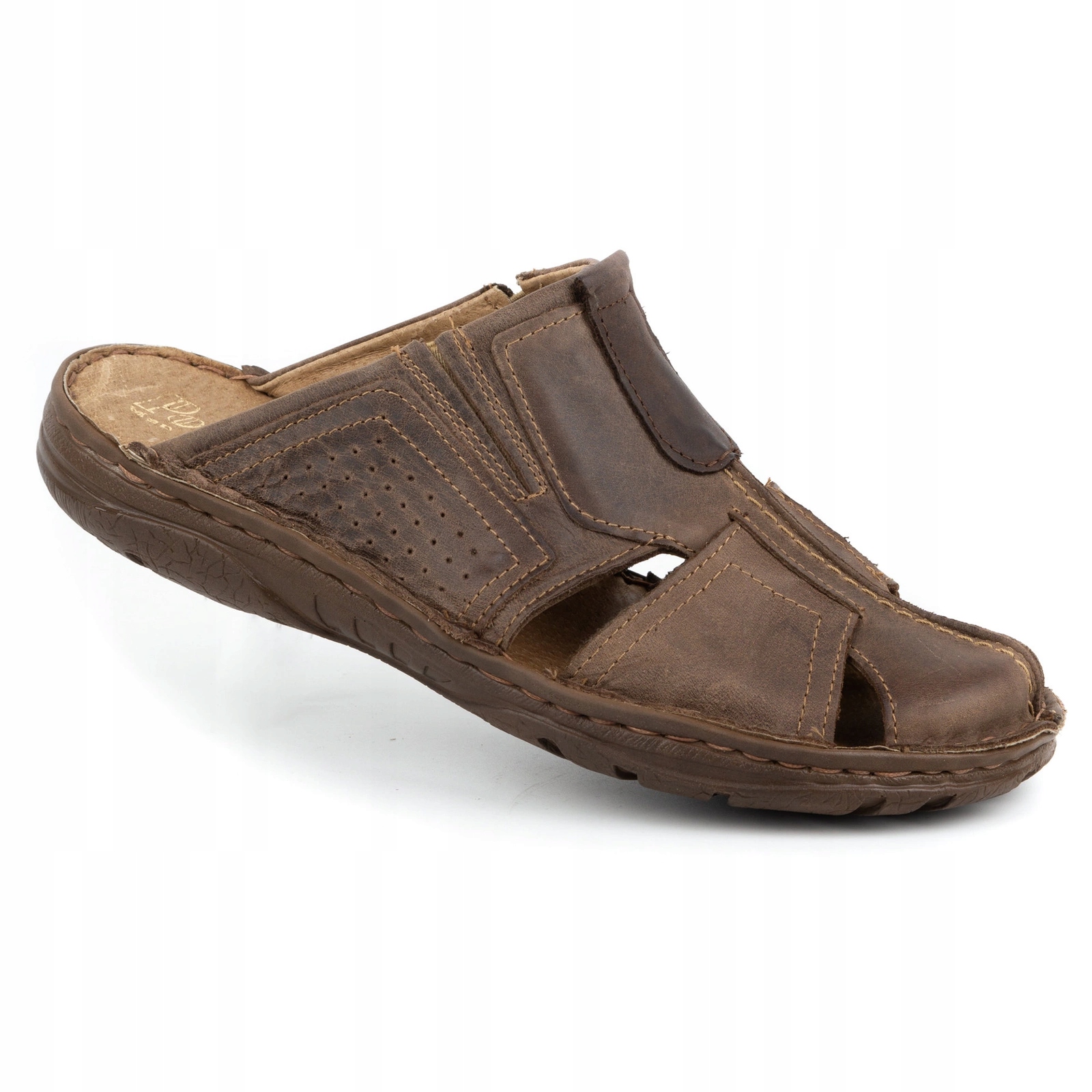 Pánské pantofle na léto Polbut Polské 312 hnědé 40