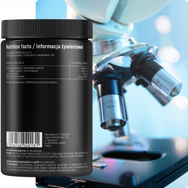 KREATYNA Monohydrat 500g MIKRONIZOWANA Creatine Monohydrate | INSPORT Forma proszek