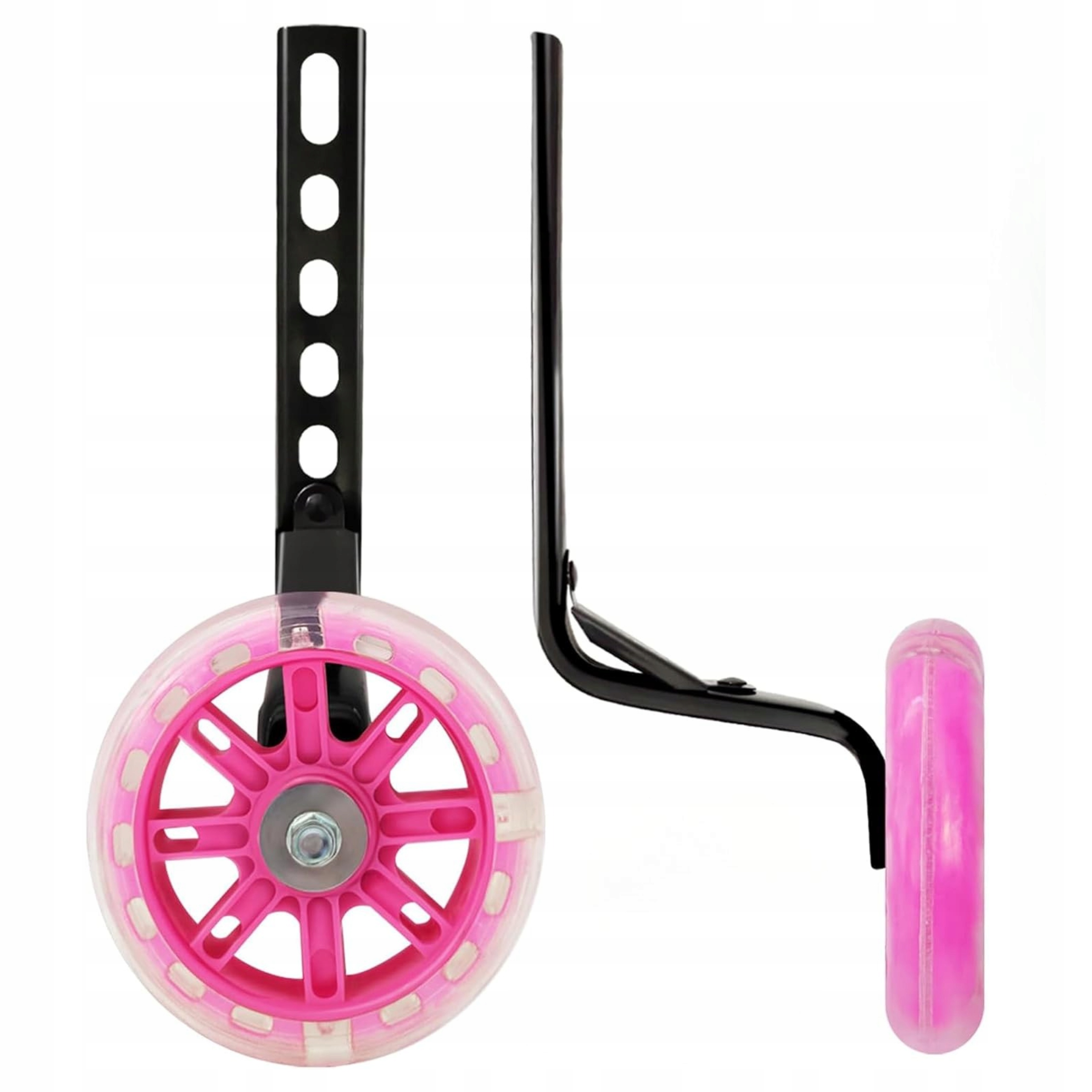 KÓŁKA BOCZNE PODPOROWE DO ROWERU KOLOROWE ŚWIECĄCE RÓŻOWE LED CHWYTY 12-20" Marka Gearox