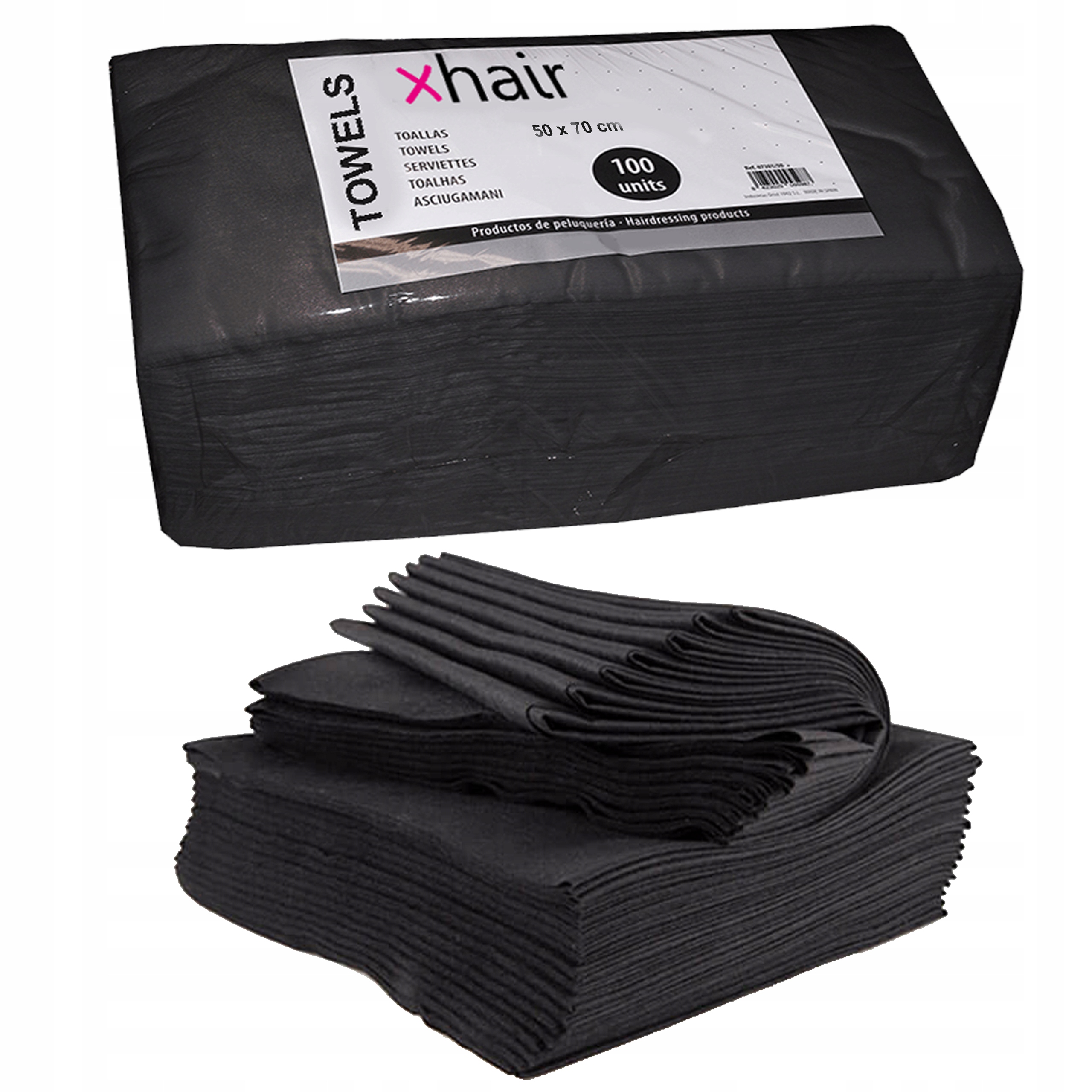 Kadeřnický ručník Barberský z netkané textilie Černý savý Velký 70x50 cm 100ks