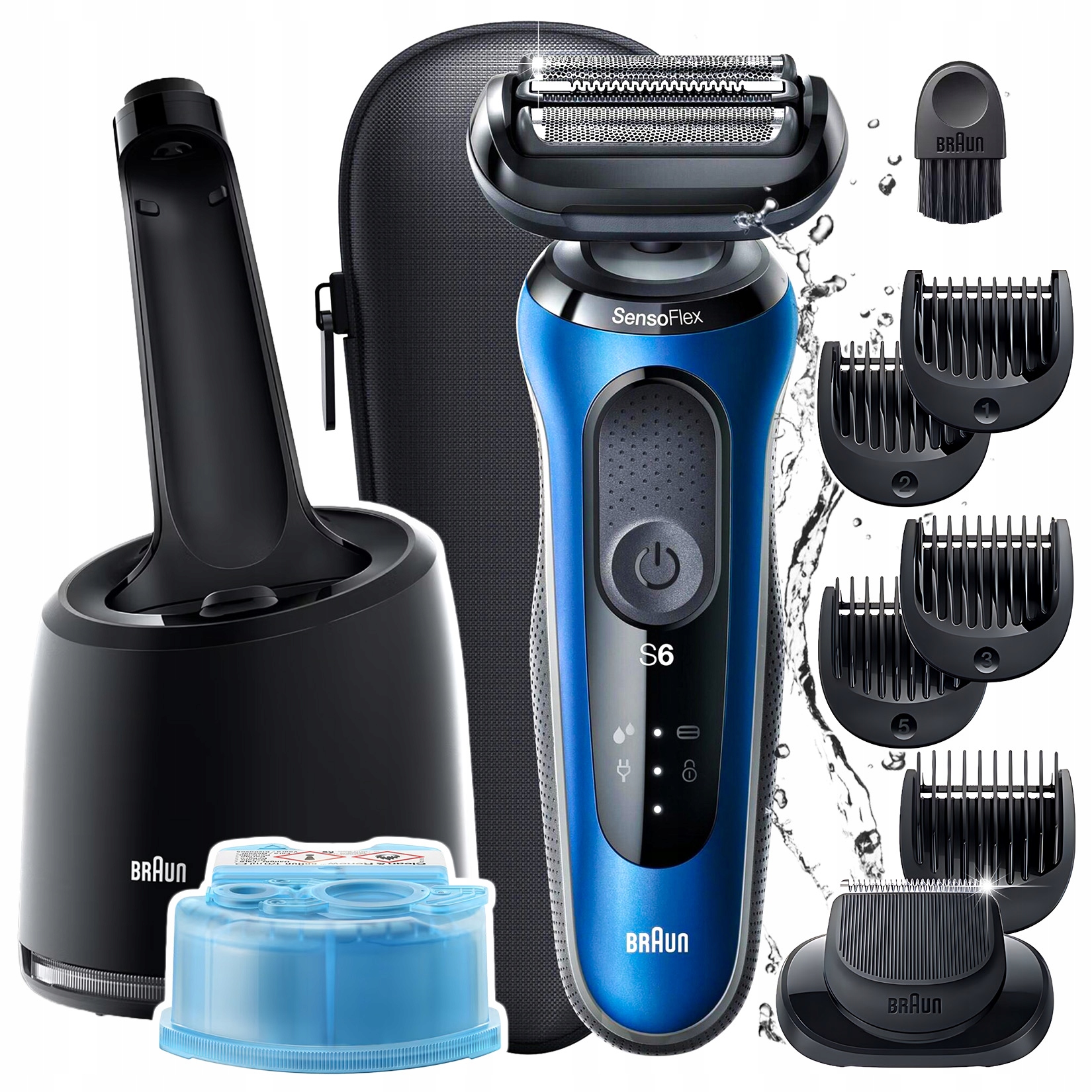 Golarka Męska Braun Series 6 Smart AutoSense Wodoodporna+ Trymer Baza 4w1