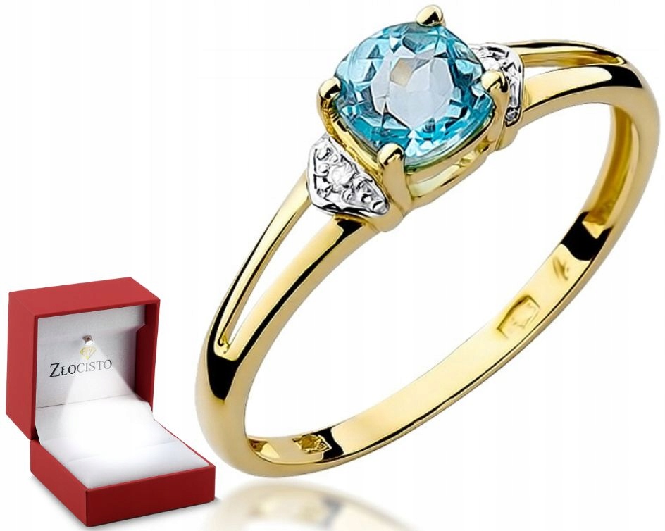 Krásný Prstýnek s Topazem a Brilianty 585
