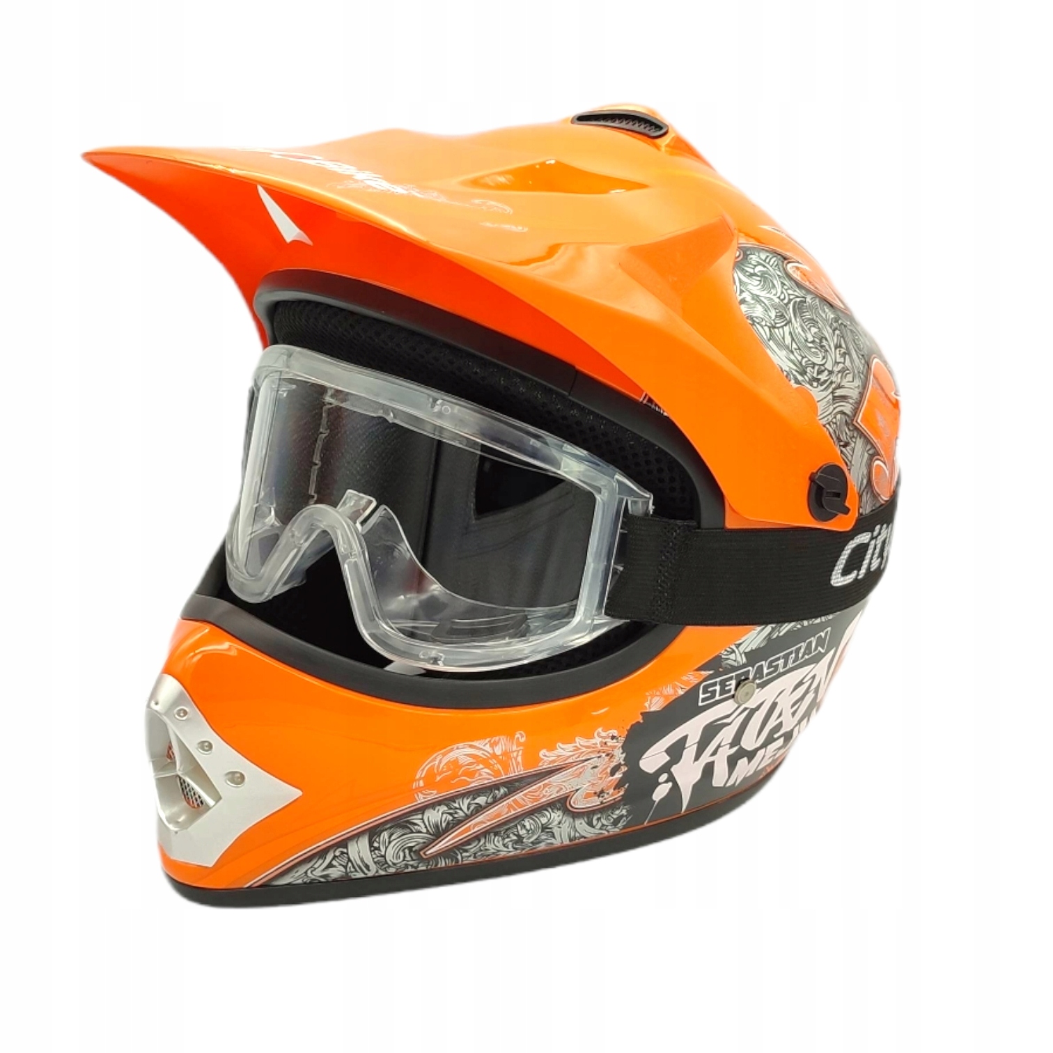 

Kask Dziecięcy Crossowy Enduro Quad Lekki + Gogle