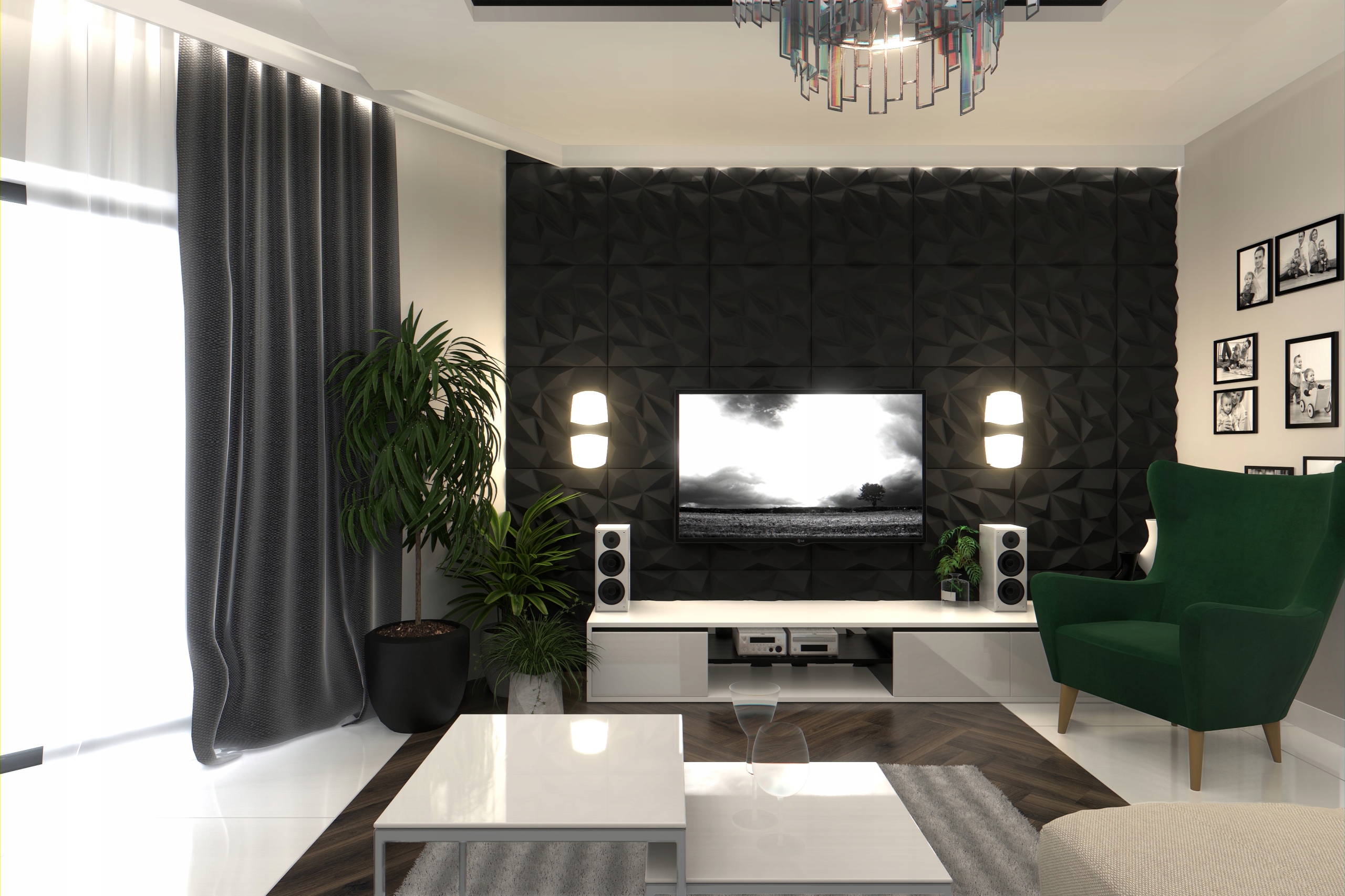 Dekoracyjny Kaseton Ścienny 3D Brylant CZARNY Kod producenta Brylant czarny