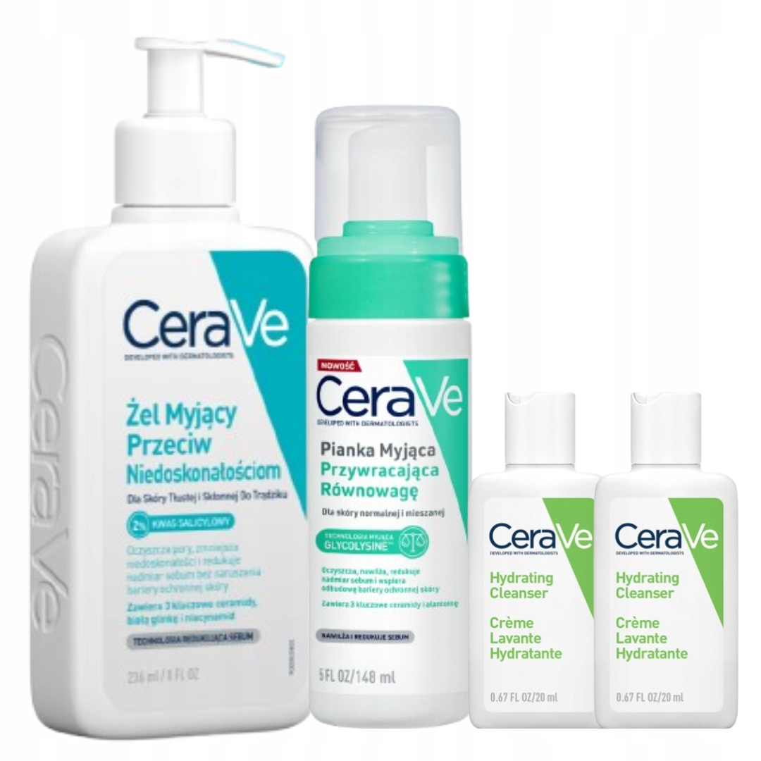 CeraVe Pianka oczyszczająca, Żel myjący przeciw niedoskonałościom 236ml