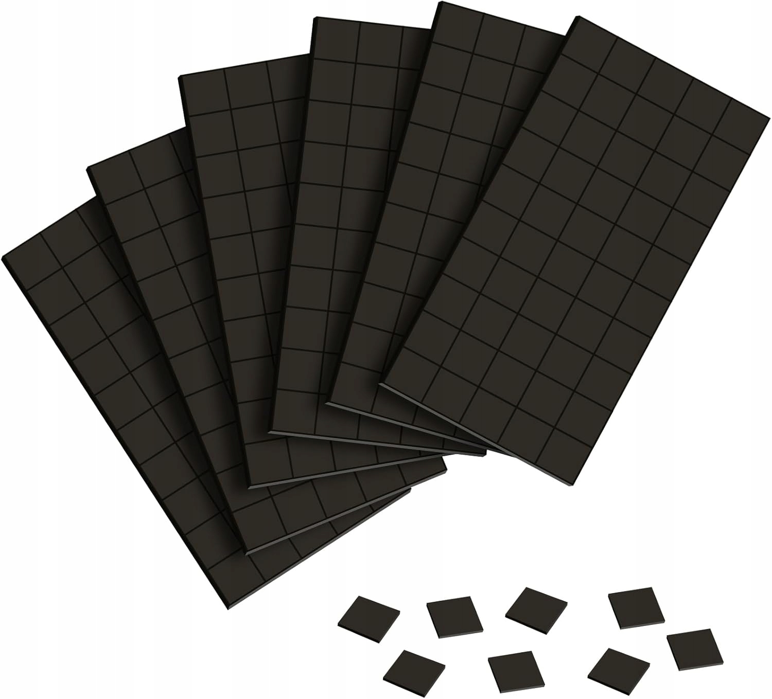 350 MAŁE SAMOPRZYLEPNE PŁYTKI MAGNETYCZNE MAGNESY 1cm PŁASKIE KWADRAT DIY