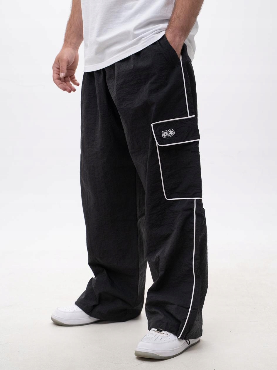 Široké Kreslené Kalhoty Baggy Pánské Černé Skate Cargo Lucky Dice L