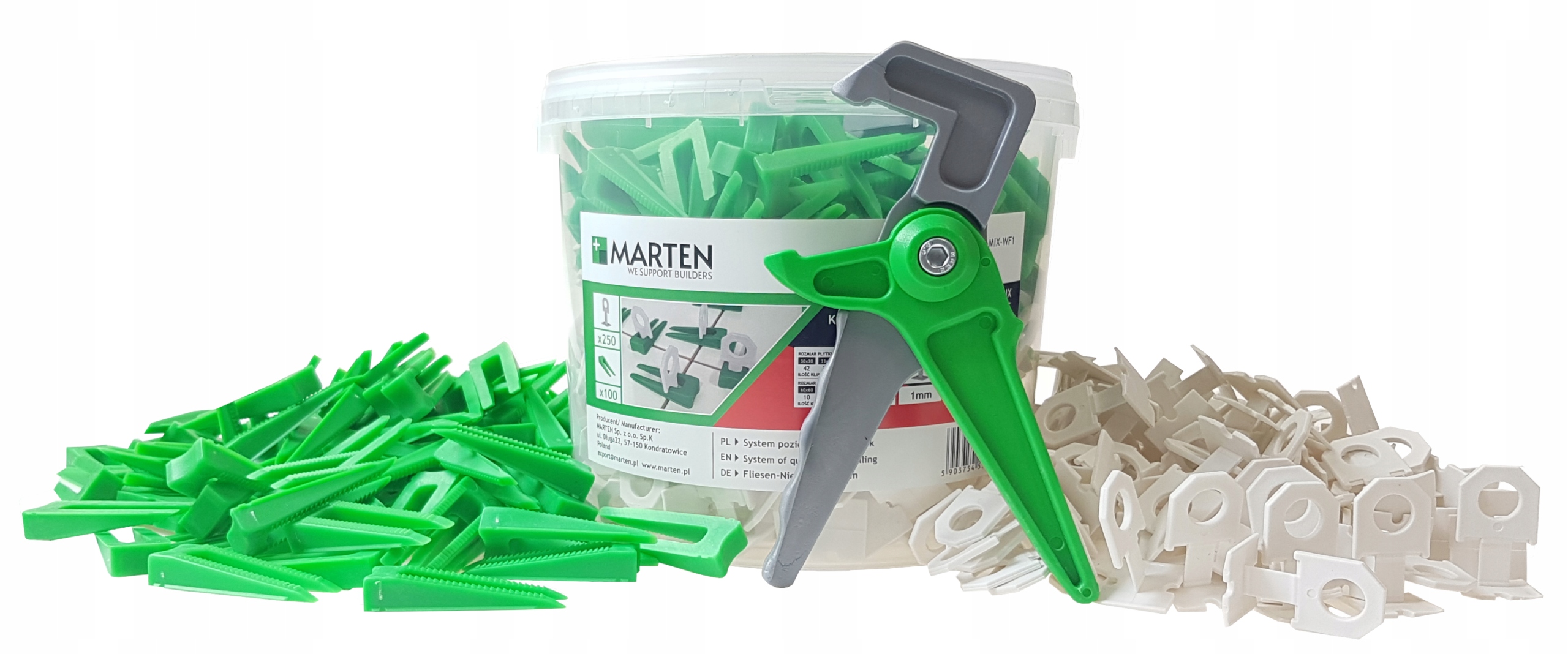 

System Poziomowania Płytek Klipsy Kliny Szczypce