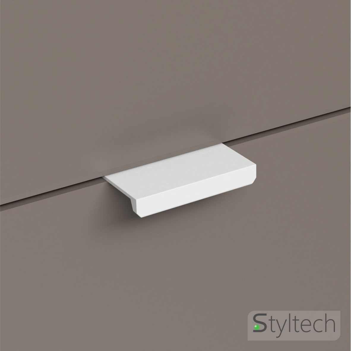 Uchwyt meblowy krawędziowy BIAŁY MAT 50mm Szerokość produktu 4 cm