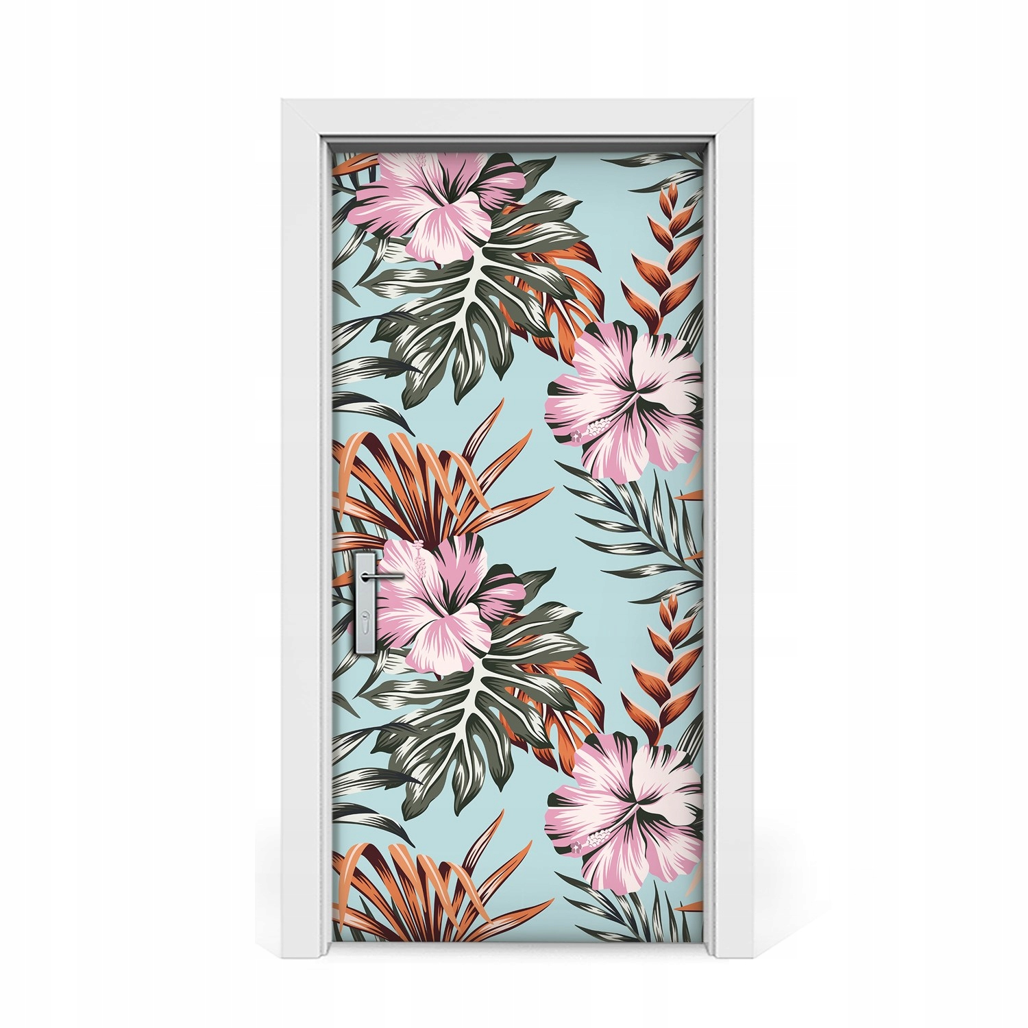 

Naklejka na drzwi Różowe kwiaty hibiskusa 95x205