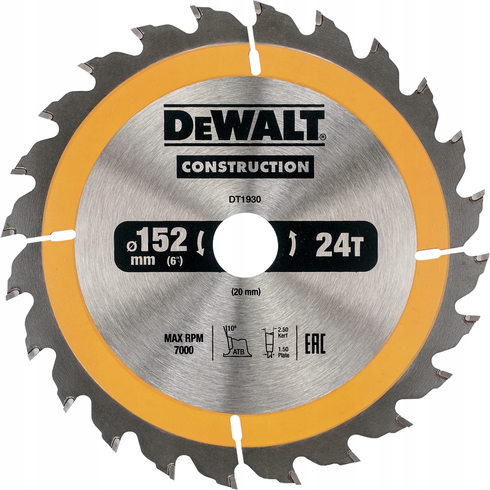 

Tarcza - Piła do Drewna 152x20mm 24T DeWalt DT1930
