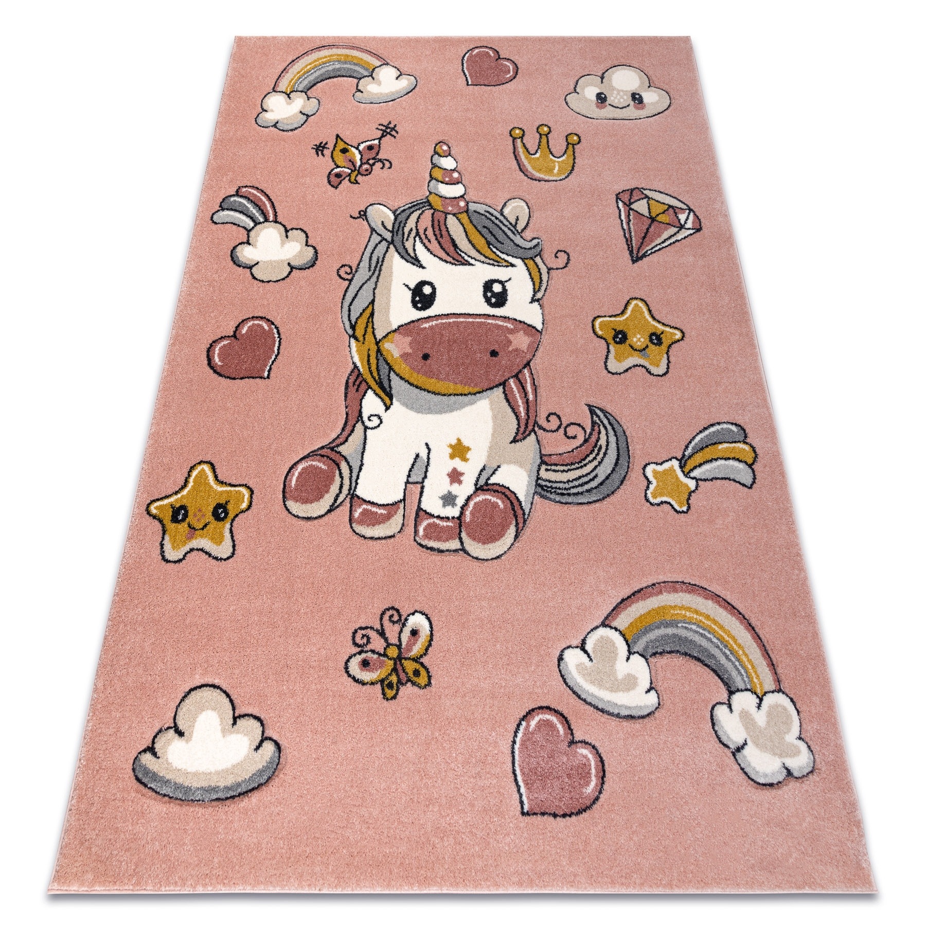 Dywan Dziecięcy Unicorn róż jednorożec tęcza sensoryczny 180x270 cm