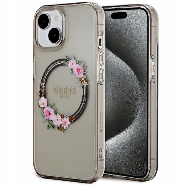 Guess GUHMP15SHFWFCK iPhone 15 14 13 6,1" černý/černý pevný obal IML Flo