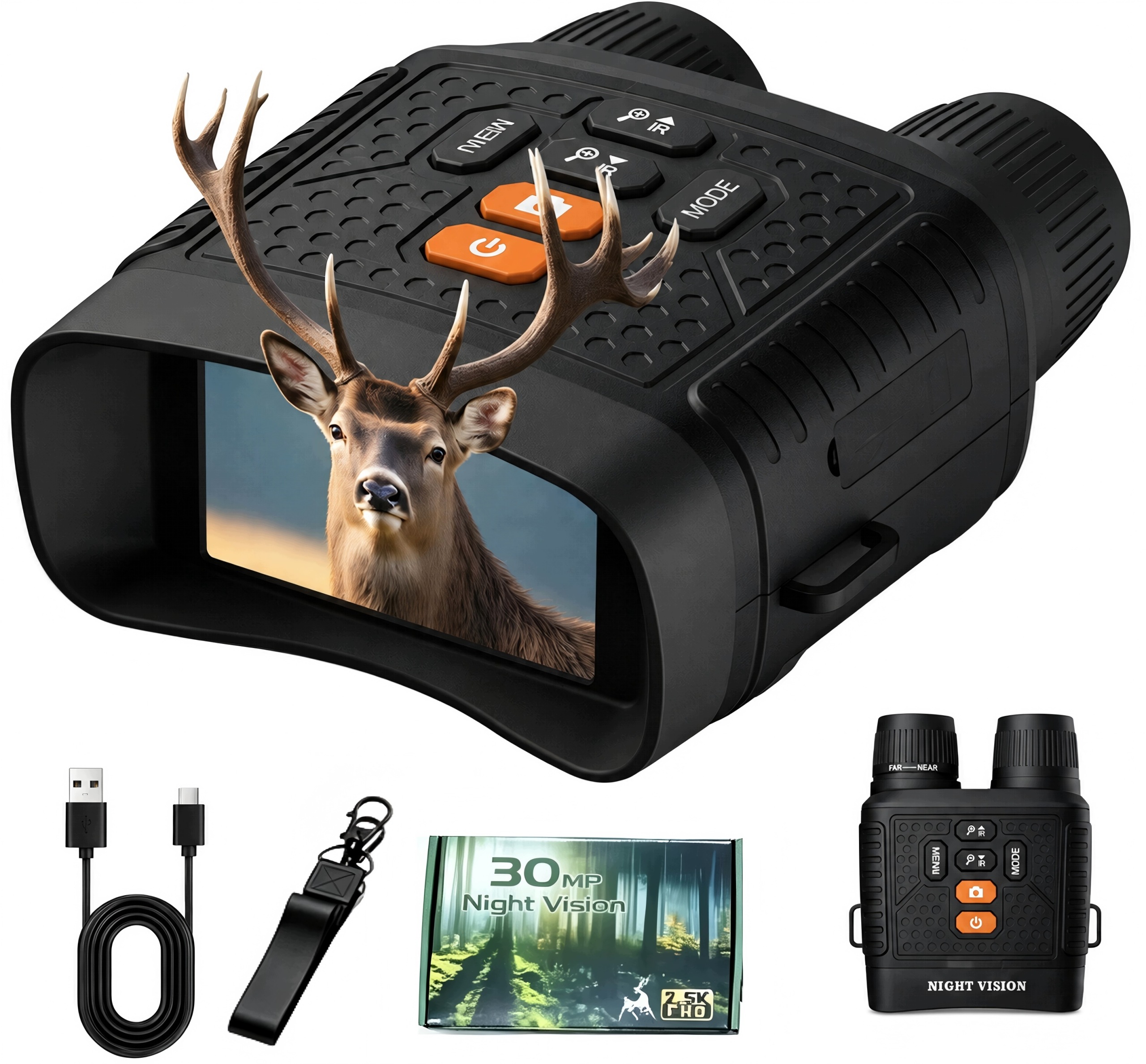 Dalekohled Pro Noční Vidění Borwolf S Infračerveným Zoomem X6, Obrazovka 3'', 3V850NM