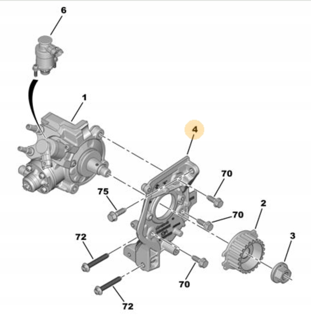 ŁAPA MOCOWANIE POMPY WTRYSKOWEJ 1.6 BLUEHDI 8V 1614345680 CITROEN PEUGEOT Typ silnika Diesel