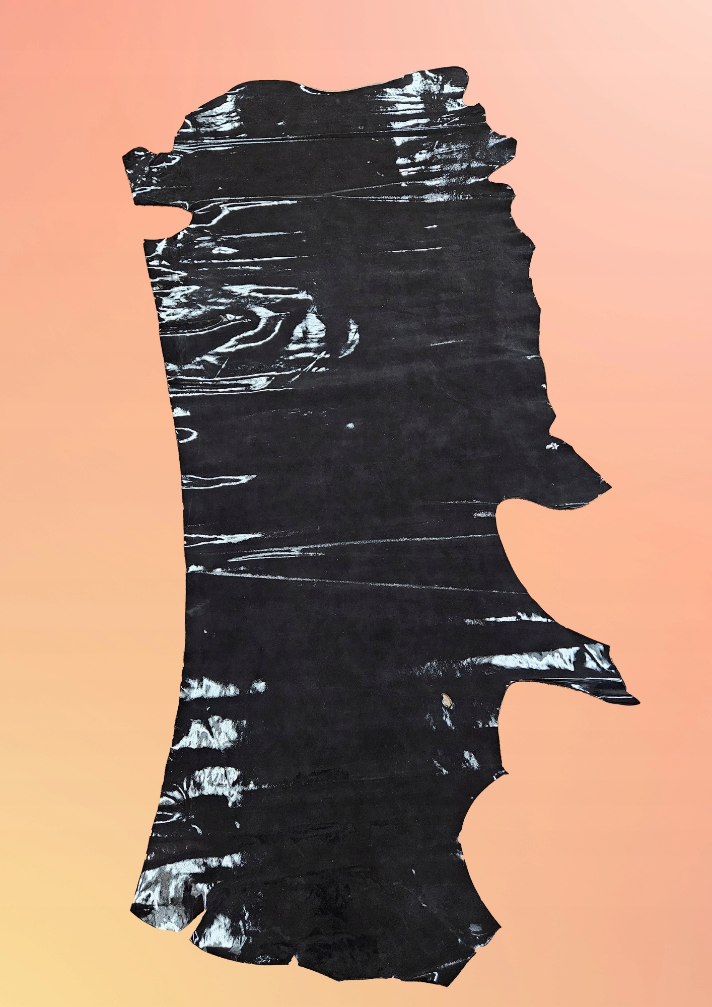 Přírodní hovězí kůže lícová naplak 1,95 m2 černá tloušťka 1,1 mm