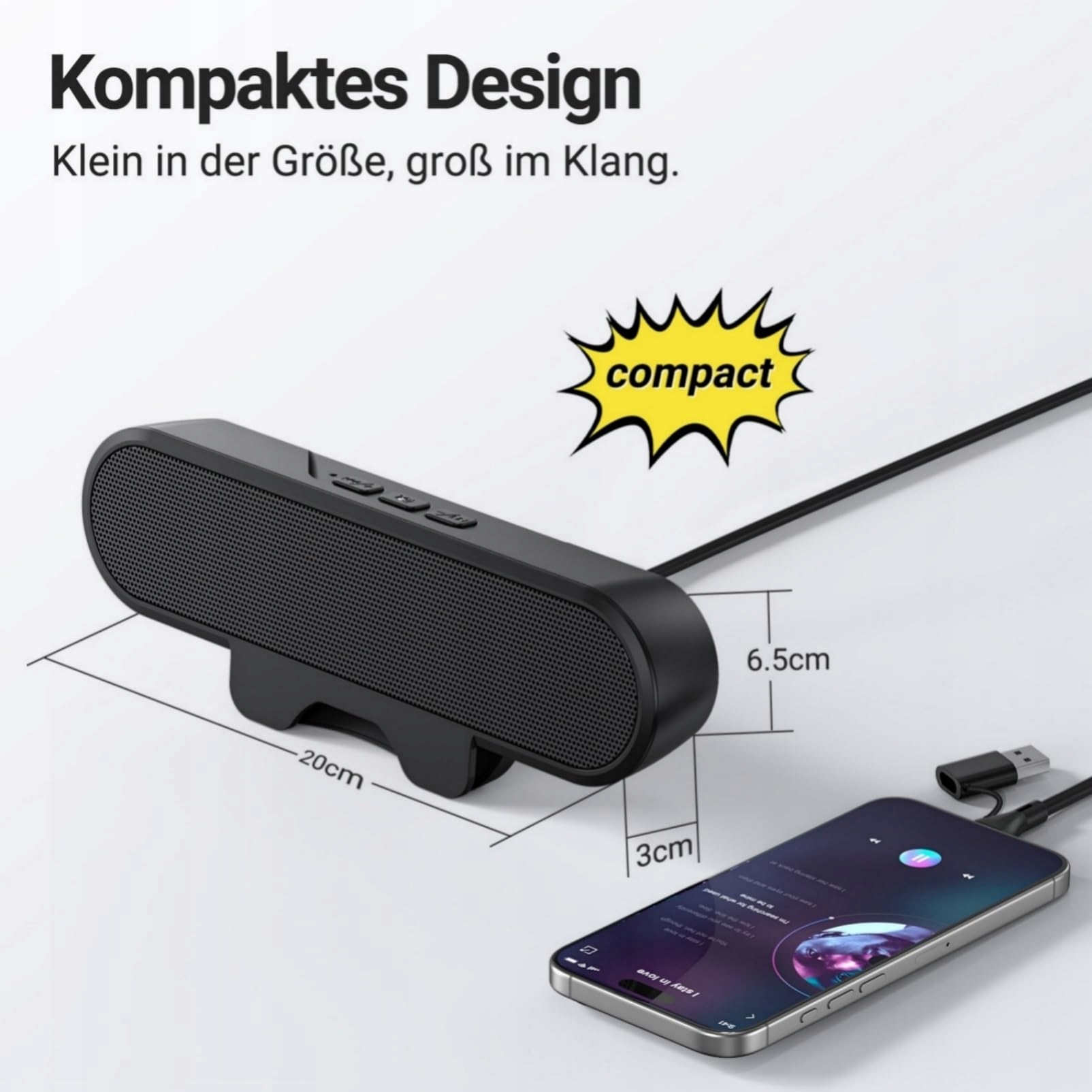 INWA Głośniki PC USB Do Monitora 10W HD Stereo Dla Laptopa i Telefonu — miniatura 2