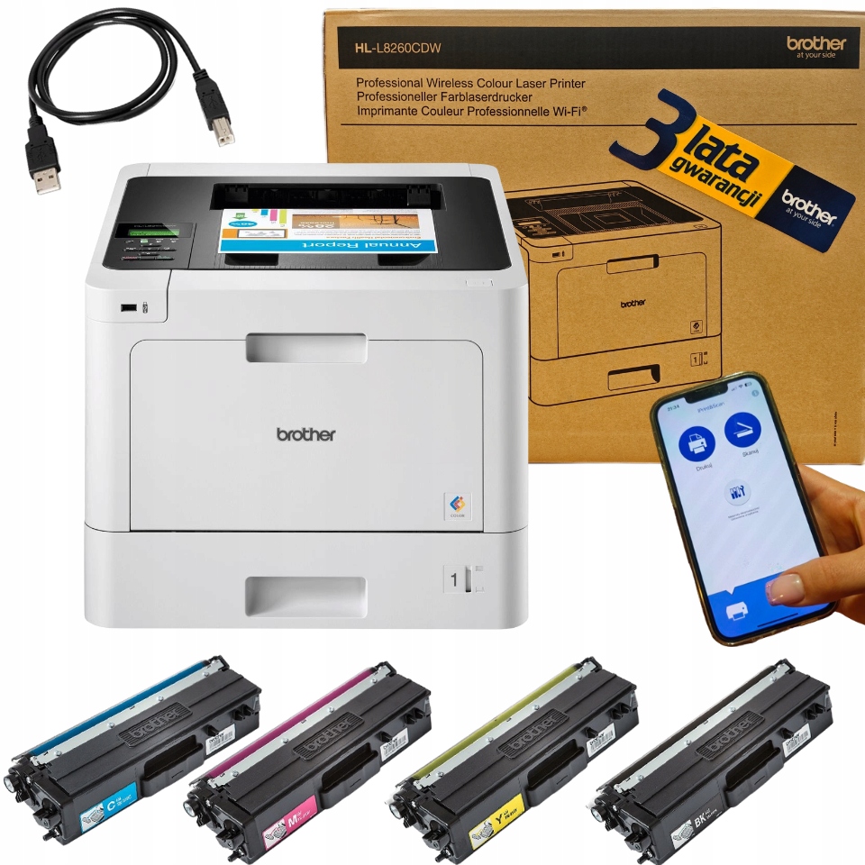 Drukarka laserowa duplex druk kolor A4 wifi Brother HL-L8260CDW