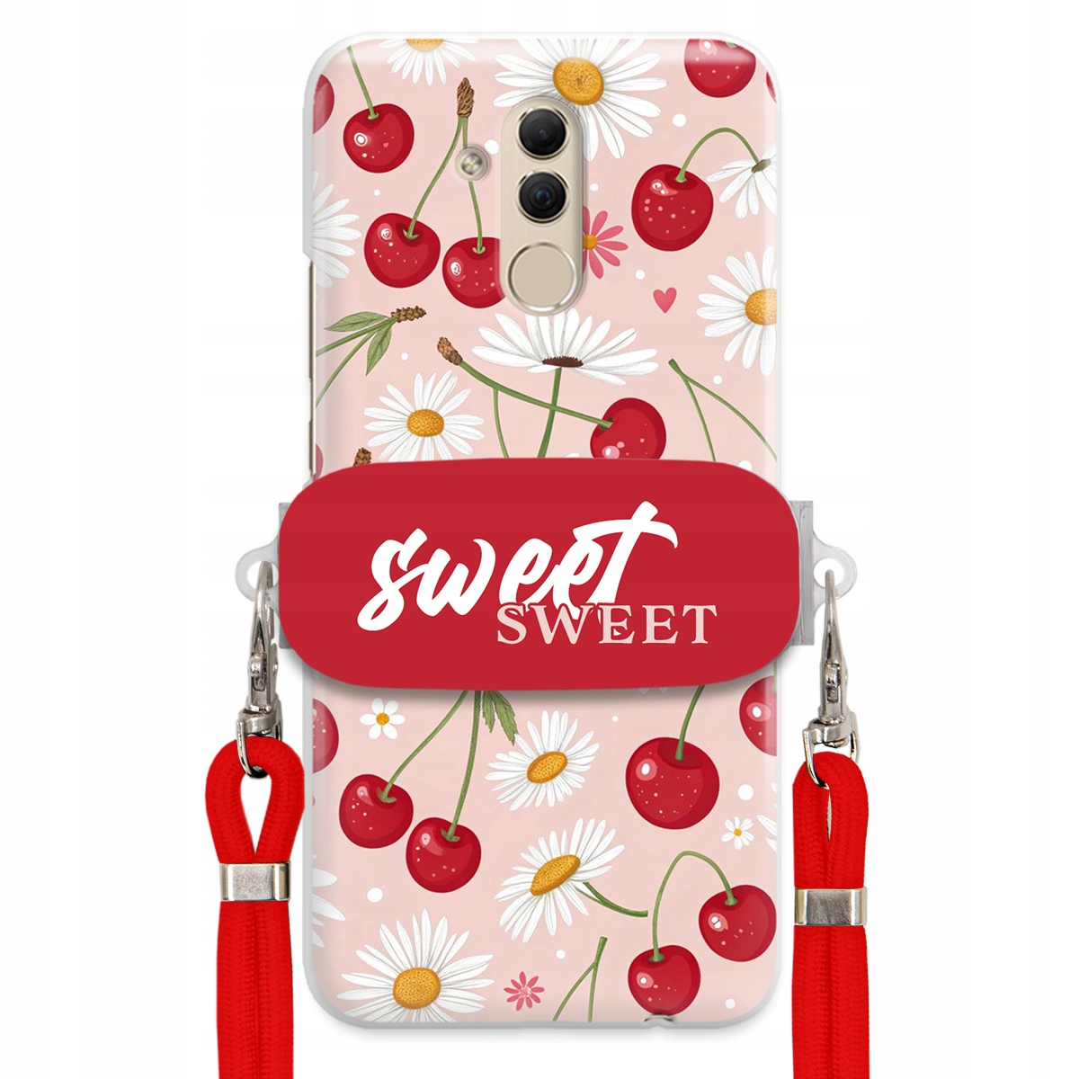 Pouzdro pro Huawei Mate 20 Lite Červené vodítko držák Sweet Sweet Višňový Květ