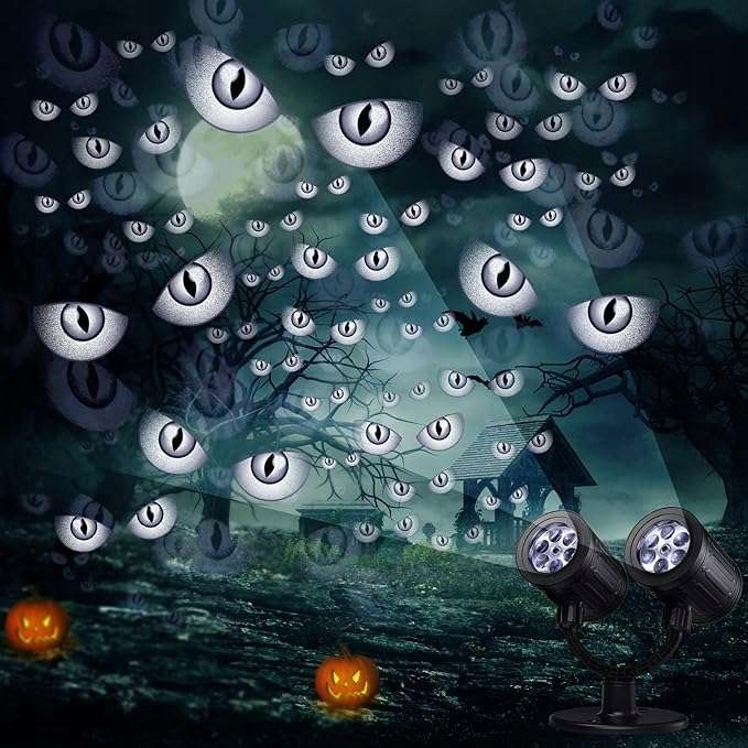 Projektor Halloween Led 2 hlavy duchů, voděodolný časovač pro zahradu, IP65