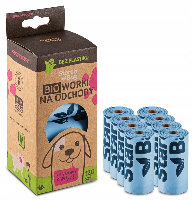 

StarchBag Bio worki na odchody 120 sztuk Niebieski
