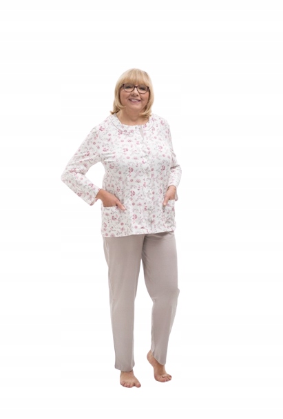 Martel Bavlněné dámské pyžamo Dlouhý Rukáv velikost 4XL