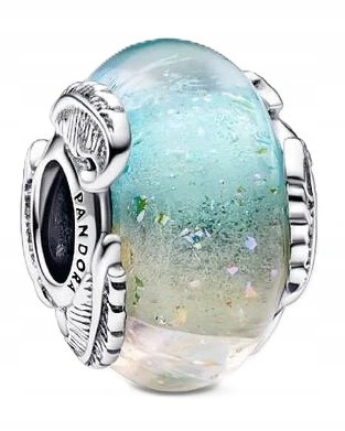 Přívěsek Pandora Z Vícebarevného Skla Murano S Zakřiveným Perem 792577C00