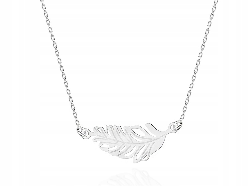 

Srebrny łańcuszek 925 Ażurowa Celebrytka Piórko