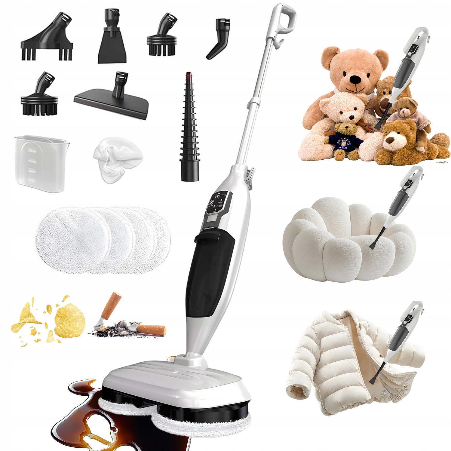 Elektrický Parní Mop 2V1 Na Čištění Podlah Oken 1300 W 550 ML