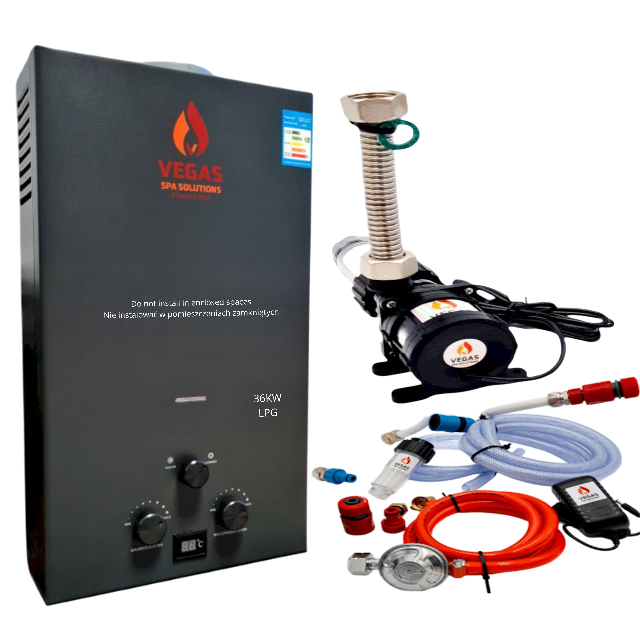 Piec gazowy na propan butan do dmuchanego Jacuzi Basenu Balii STANDARD