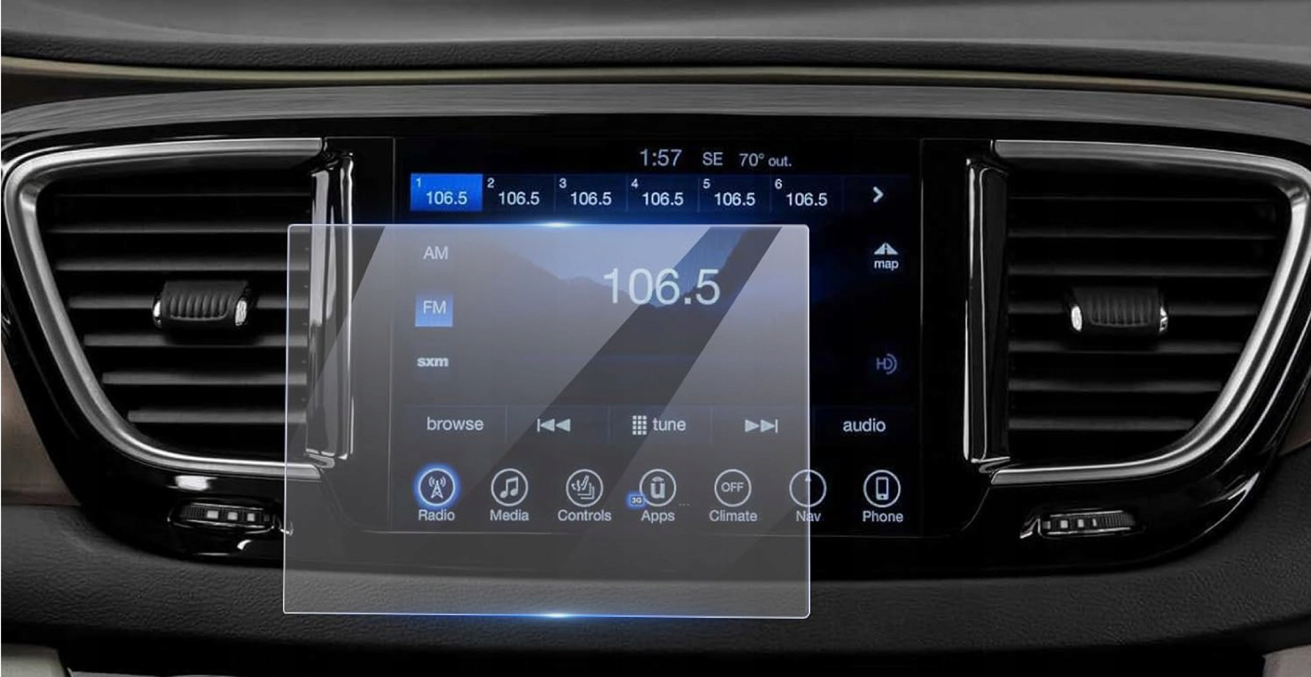 Sklo na navigační obrazovku pro Chrysler Pacifica 2017-2020