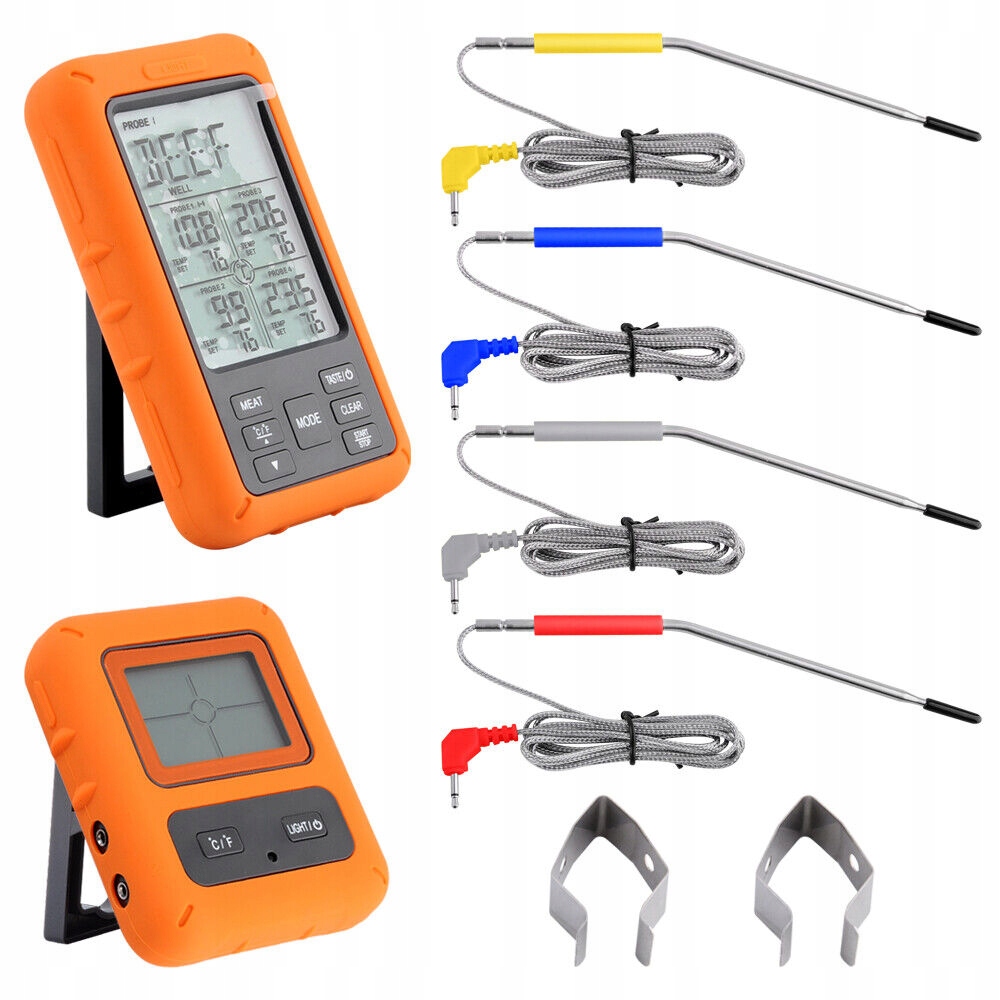 Bezdrátový 4kanálový digitální teploměr pro kuchyňský gril