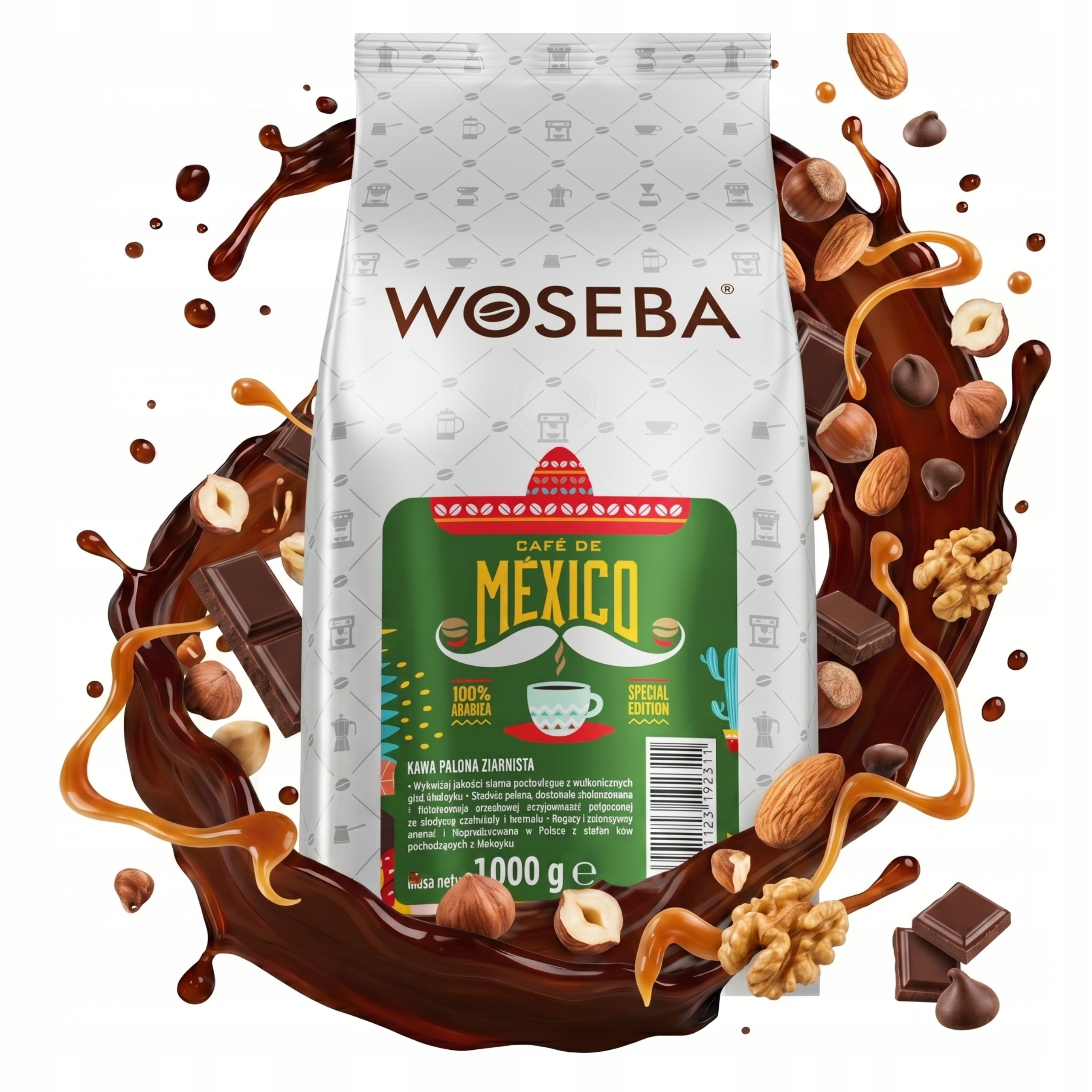 Káva Zrnková 100% Arabica Woseba Mexico Nízká Kyselost Čerstvá 1 kg