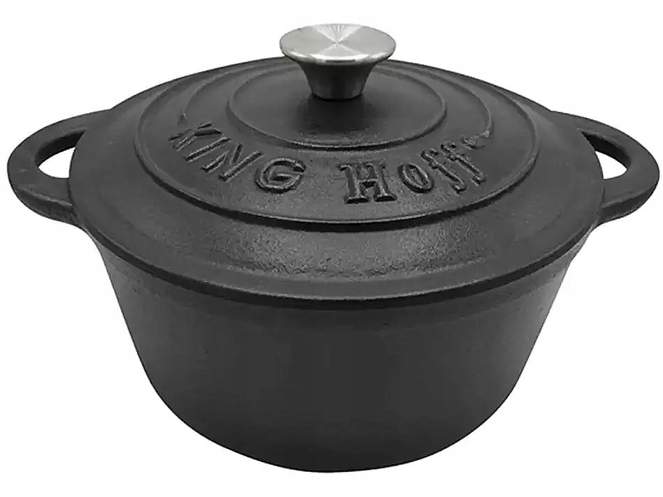 Garnek Żeliwny 2,4 L Kociołek Ciężki Brytfanna 22 cm KINGHoff KH1523