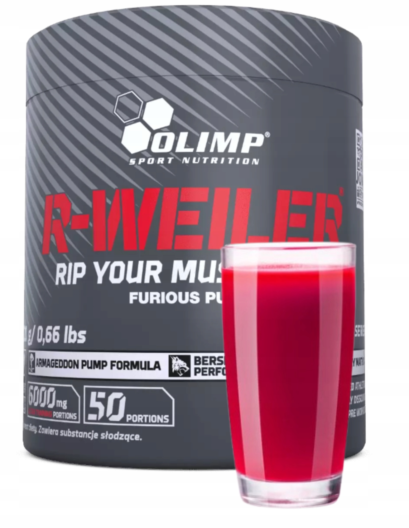 Olimp R-weiler 300 g Red Punch Kreatin Kofein Citrulin Předtréninkovka