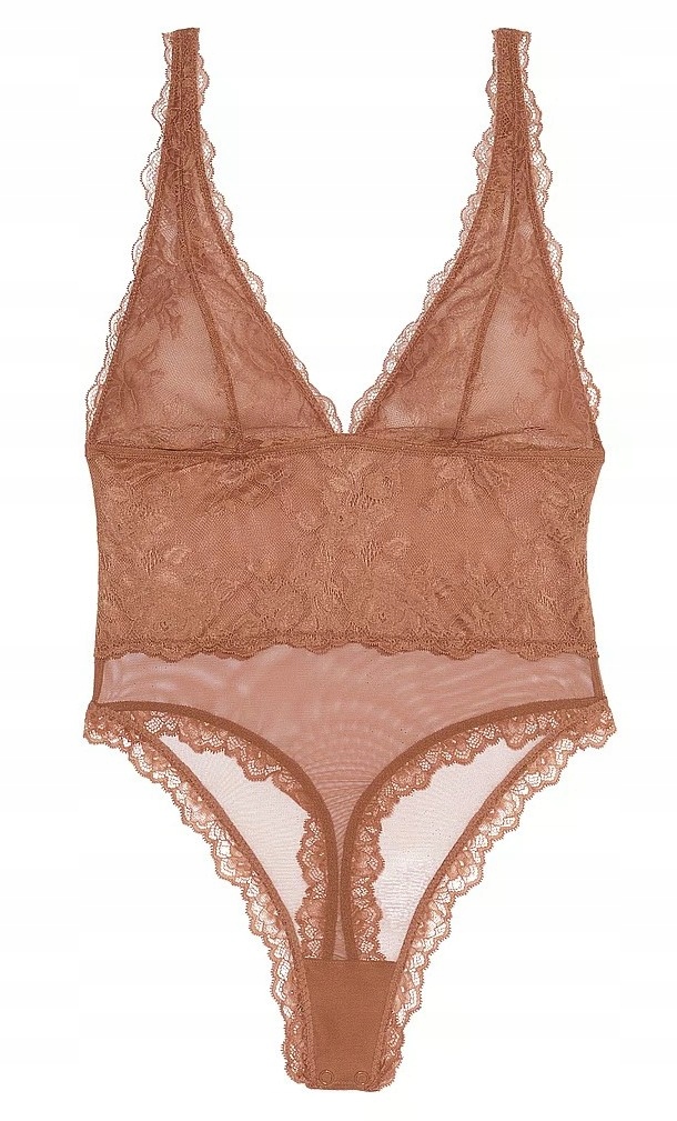 Krajkové body Victoria's Secret karamel Xs