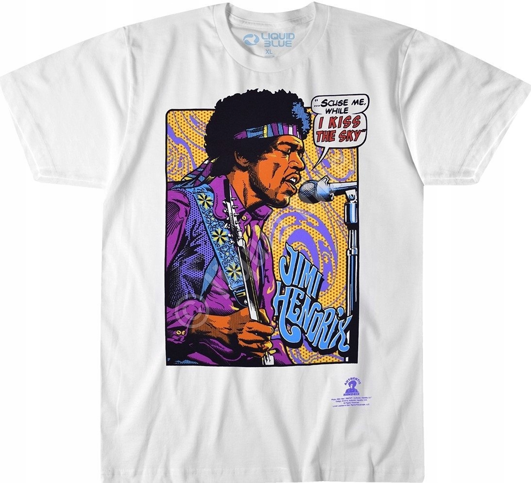 Jimi Hendrix Pop Art Liquid Blue 2XL