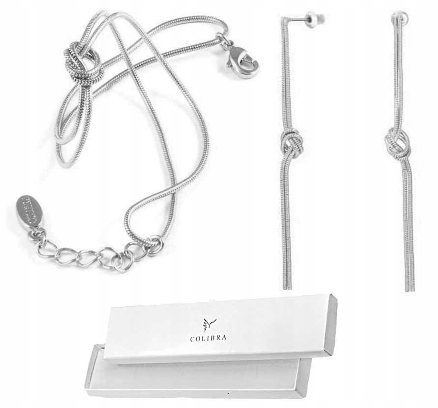 Stříbrná Sada Šperků Colibra s Uzlem pro Dívky a Mladé Slečny, Postříbřená