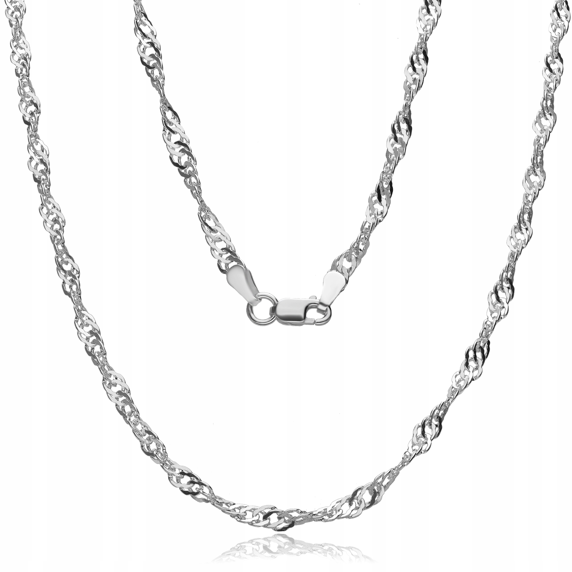 Stříbrný Řetízek Dámský Pánský Řetízek Singapur SN5 45 cm