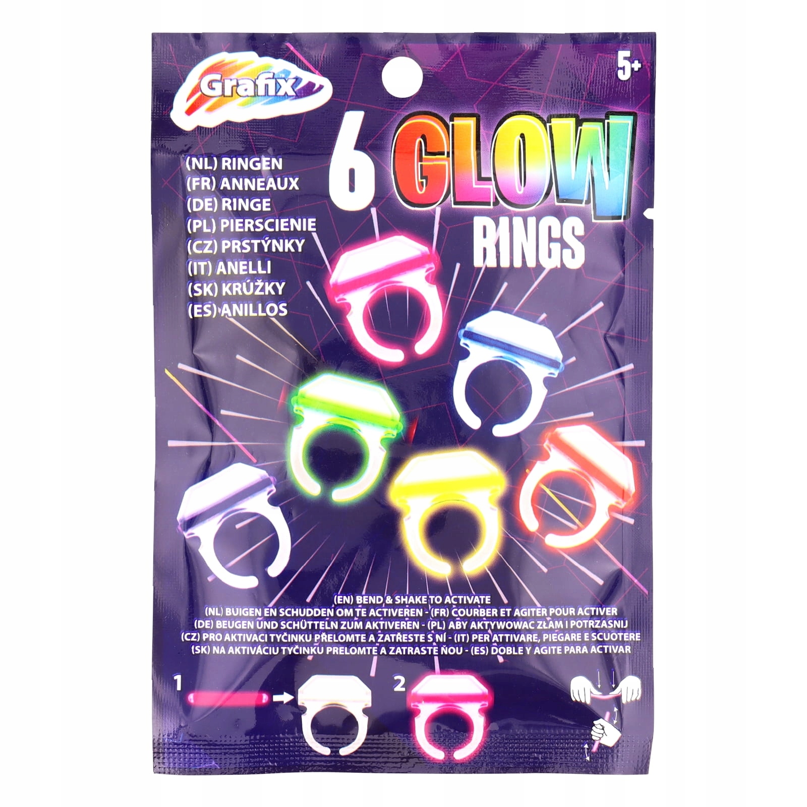 

Pierścienie świecące w ciemności 6 szt. Świetliki