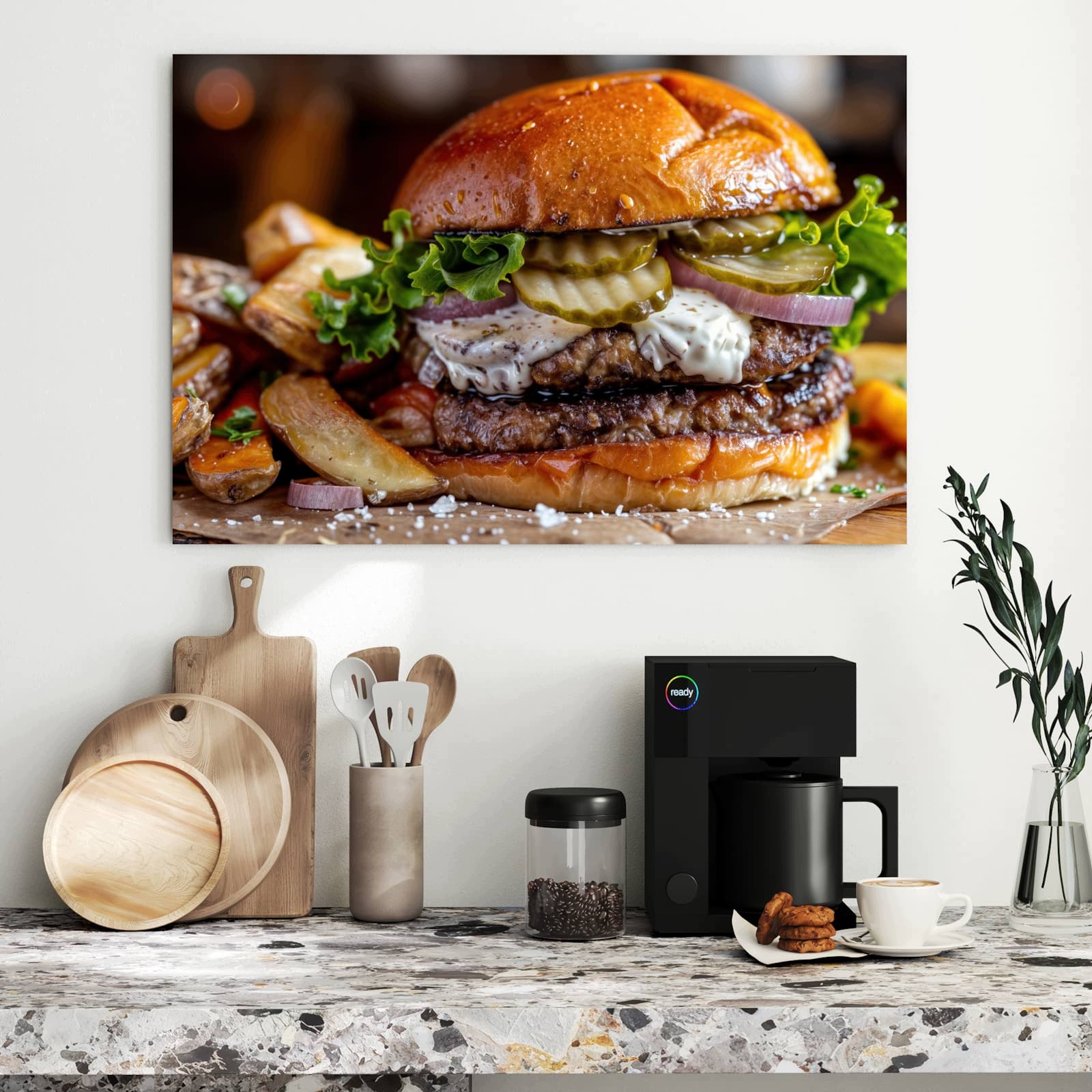 Magnetická tabule Burger Hranolky 90 × 60 cm