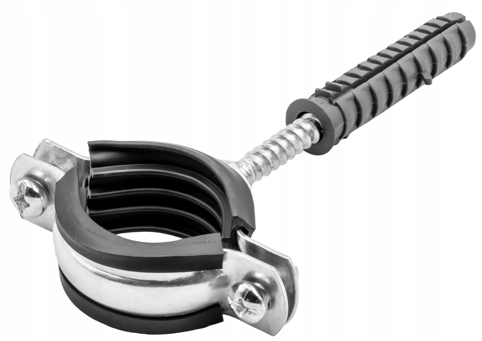 OBEJMA METALOWA STALOWA UCHWYT Z GUMĄ DO RUR 5/4" 40-45mm