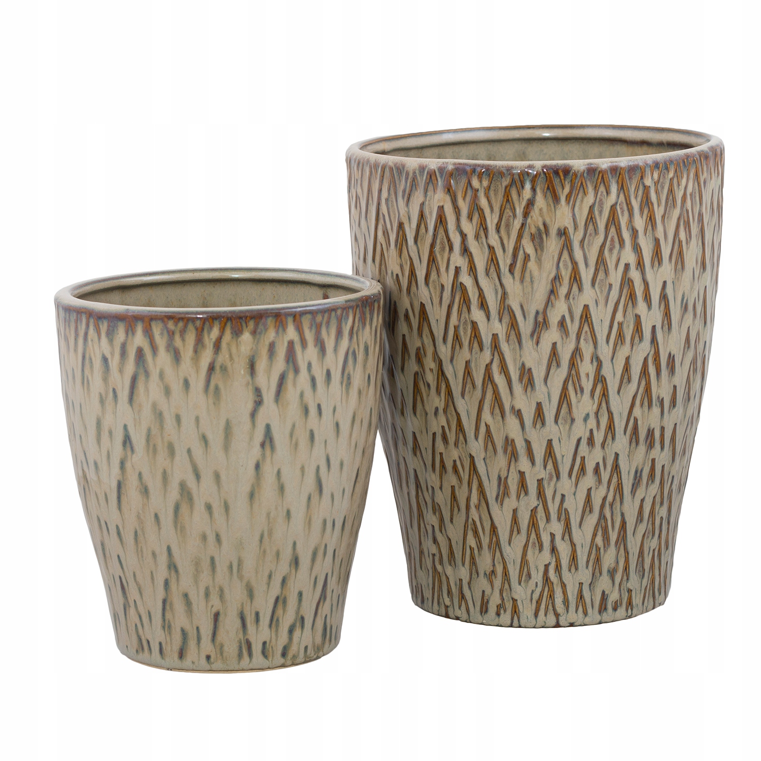 2 ks Donica LIV hnědá Ceramiczna